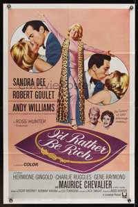 5m432 I'D RATHER BE RICH 1sh '64 sexy Sandra Dee between Robert Goulet & Andy Williams!