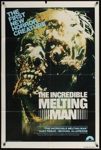 5m436 INCREDIBLE MELTING MAN int'l 1sh '77 AIP, gruesome image of the first new horror creature!