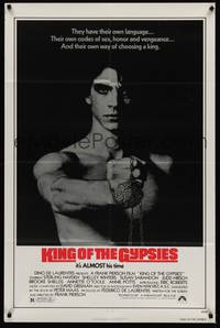 5m460 KING OF THE GYPSIES 1sh '78 creepy close up of Eric Roberts in his first leading role!