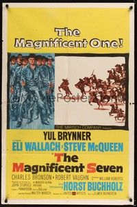5m520 MAGNIFICENT SEVEN 1sh '60 Yul Brynner, Steve McQueen, John Sturges' 7 Samurai western!