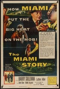 5m551 MIAMI STORY 1sh '54 Barry Sullivan puts the Big Heat on the mob in Florida!