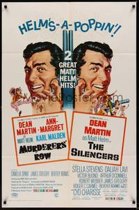 5m573 MURDERERS' ROW/SILENCERS 1sh '67 Dean Martin in two great Matt Helm hits!