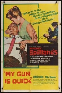 5m579 MY GUN IS QUICK 1sh '57 Mickey Spillane, introducing Robert Bray as Mike Hammer!