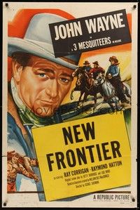 5m589 JOHN WAYNE 1sh 1953 John Wayne, 3 Mesquiteers, New Frontier!