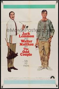 5m601 ODD COUPLE 1sh '68 art of best friends Walter Matthau & Jack Lemmon by Robert McGinnis!