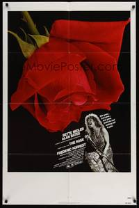 5m693 ROSE 1sh '79 Mark Rydell, cool image of Bette Midler as Janis Joplin look-alike!