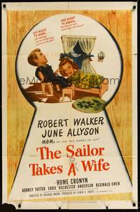 5m698 SAILOR TAKES A WIFE 1sh '45 Robert Walker & June Allyson are newlyweds, Hume Cronyn