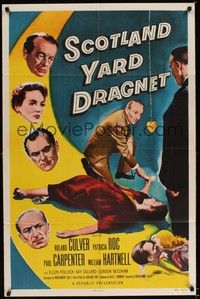 5m712 SCOTLAND YARD DRAGNET 1sh '58 English hypnosis mystery, Roland Culver, Patricia Roc!