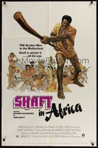 5m725 SHAFT IN AFRICA 1sh '73 art of Richard Roundtree stickin' it all the way in the Motherland!