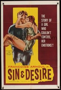 5m739 SIN & DESIRE 1sh '60 Francoise Arnoul, the story of a girl who couldn't control her emotions