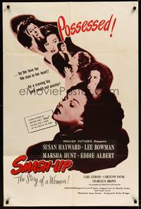 5m751 SMASH-UP 1sh R55 Susan Hayward is possessed by her love for the man in her heart!