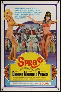 5m767 SPREE style C 1sh '67 sexy dancers Jayne Mansfield & Juliet Prowse in Las Vegas!