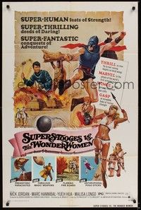 5m803 SUPERSTOOGES VS. THE WONDERWOMEN 1sh '74 super-fantastic conquests of adventure, wacky art!
