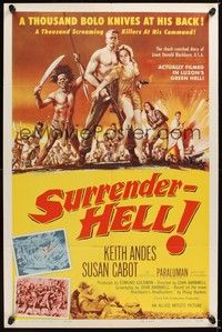 5m804 SURRENDER-HELL 1sh '59 the shock-filled diary of Lieutenant Donald Blackburn in WWII!