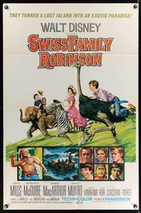 5m816 SWISS FAMILY ROBINSON 1sh R69 John Mills, Walt Disney family fantasy classic!