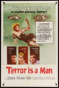 5m836 TERROR IS A MAN 1sh '59 H.G. Wells, a unique experience in motion picture terror!