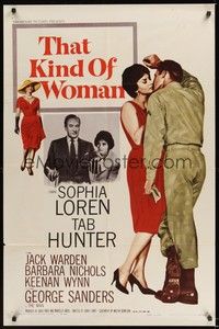 5m838 THAT KIND OF WOMAN 1sh '59 images of sexy Sophia Loren, Tab Hunter & George Sanders!