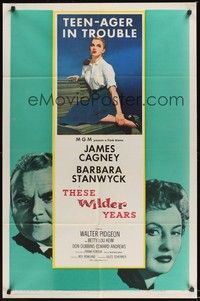 5m842 THESE WILDER YEARS 1sh '56 James Cagney & Barbara Stanwyck have a teenager in trouble!