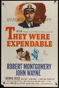 5m845 THEY WERE EXPENDABLE style C 1sh '45 Robert Montgomery & John Wayne, John Ford directed!