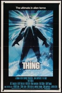 5m848 THING new credit 1sh '82 John Carpenter, cool sci-fi horror art, the ultimate in alien terror