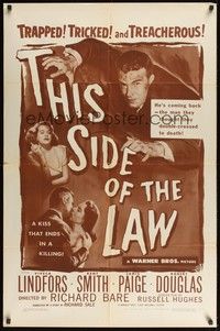 5m853 THIS SIDE OF THE LAW 1sh '50 Viveca Lindfors, Kent Smith, Janis Page, tricked & treacherous!