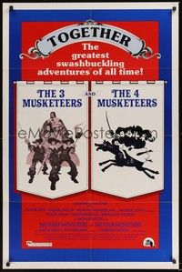 5m861 THREE MUSKETEERS/FOUR MUSKETEERS 1sh '76 swashbuckling adventure double bill!