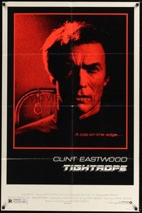 5m871 TIGHTROPE 1sh '84 Clint Eastwood is a cop on the edge, cool handcuff image!