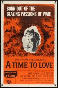 5m876 TIME TO LOVE & A TIME TO DIE 1sh '58 a great love story of WWII by Erich Maria Remarque!