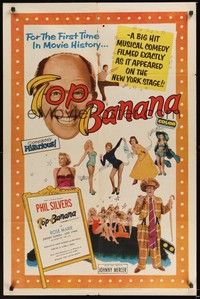 5m884 TOP BANANA 1sh '54 full-length wacky Phil Silvers & super sexy Judy Lynn in skimpy outfit!
