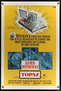 5m886 TOPAZ 1sh '69 Alfred Hitchcock, John Forsythe, most explosive spy scandal of this century!