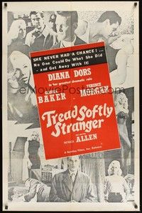 5m895 TREAD SOFTLY STRANGER 1sh '58 six images of sexy Diana Dors, in her greatest dramatic role!