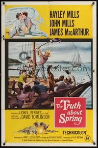 5m901 TRUTH ABOUT SPRING 1sh '65 Richard Thorpe directed, Hayley Mills w/father John Mills!
