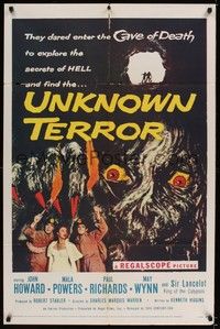 5m915 UNKNOWN TERROR 1sh '57 they dared enter the Cave of Death to explore the secrets of HELL!