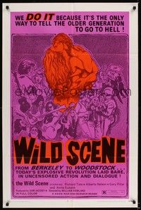 5m968 WILD SCENE 1sh '70 from Berkeley to Woodstock, go to Hell older generation!