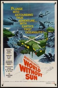 5m982 WORLD WITHOUT SUN 1sh '65 Le Monde sans Soleil, adventures of Jacques-Yves Cousteau!