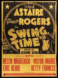 5p017 SWING TIME 2sh '36 Jerome Kern, artwork of Fred Astaire dancing with Ginger Rogers!