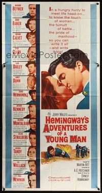 5p395 ADVENTURES OF A YOUNG MAN 3sh '62 Hemingway, headshots of all stars including Paul Newman!