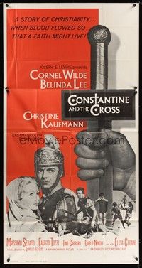 5p458 CONSTANTINE & THE CROSS 3sh '62 Costantino il grande, Cornel Wilde, Belinda Lee