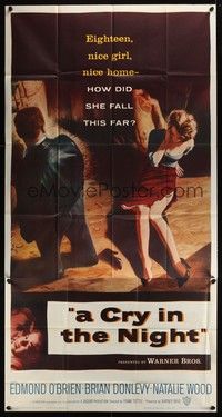 5p463 CRY IN THE NIGHT 3sh '56 how did nice 18 year-old Natalie Wood fall so far & get kidnapped!