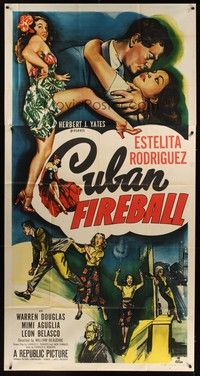 5p464 CUBAN FIREBALL 3sh '51 William Beaudine directed, art of sexy dancer Estelita Rodriguez!