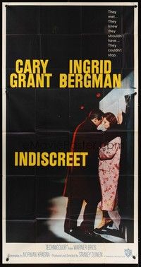 5p545 INDISCREET 3sh '58 full-length Cary Grant & Ingrid Bergman, directed by Stanley Donen!