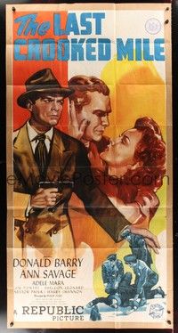 5p565 LAST CROOKED MILE 3sh '46 detective Red Barry, sexy Ann Savage & Adele Mara!