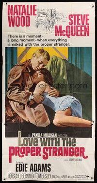 5p582 LOVE WITH THE PROPER STRANGER 3sh '64 romantic close up of Natalie Wood & Steve McQueen!