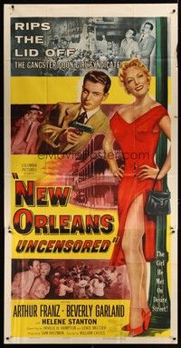 5p607 NEW ORLEANS UNCENSORED 3sh '54 super sexy full-length Beverly Garland in red dress!