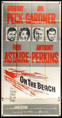 5p614 ON THE BEACH 3sh '59 art of Gregory Peck, Ava Gardner, Fred Astaire & Anthony Perkins!