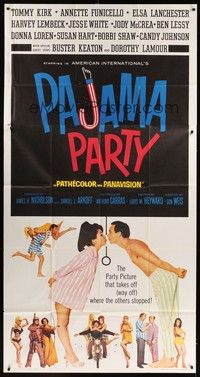 5p624 PAJAMA PARTY 3sh '64 Annette Funicello, Tommy Kirk, Native American Buster Keaton shown!