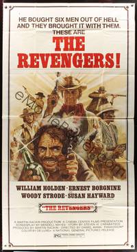 5p647 REVENGERS 3sh '72 Daniel Mann directed, William Holden, Ernest Borgnine, Woody Strode