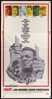 5p650 RIOT int'l 3sh '69 Jim Brown & Gene Hackman escape from jail, ugliest prison riot in history!