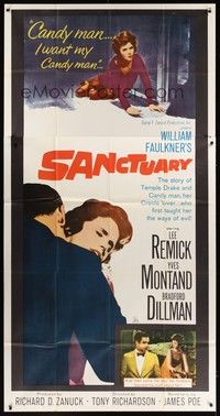 5p657 SANCTUARY 3sh '61 William Faulkner, art of sexy Lee Remick, the truth about Temple Drake!