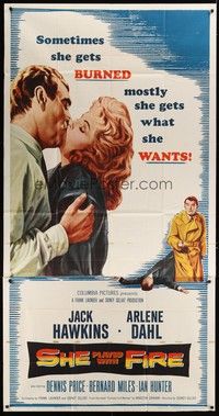 5p664 SHE PLAYED WITH FIRE 3sh '58 Arlene Dahl gets what she wants when she doesn't get burned!